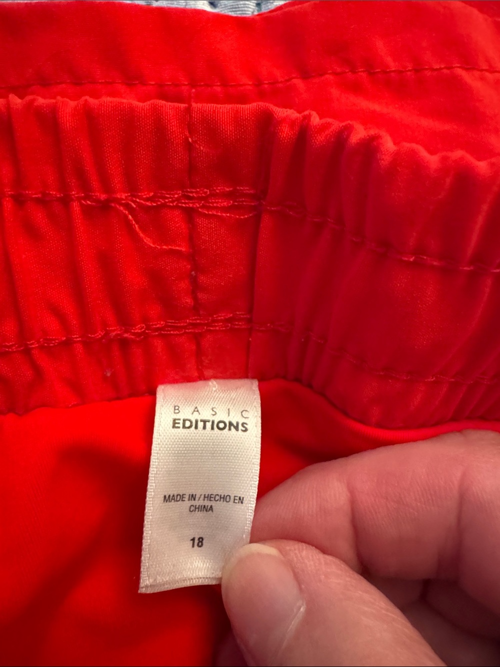 Basic Editions Red Swim Drawstring Shorts - Picture 2 of 3